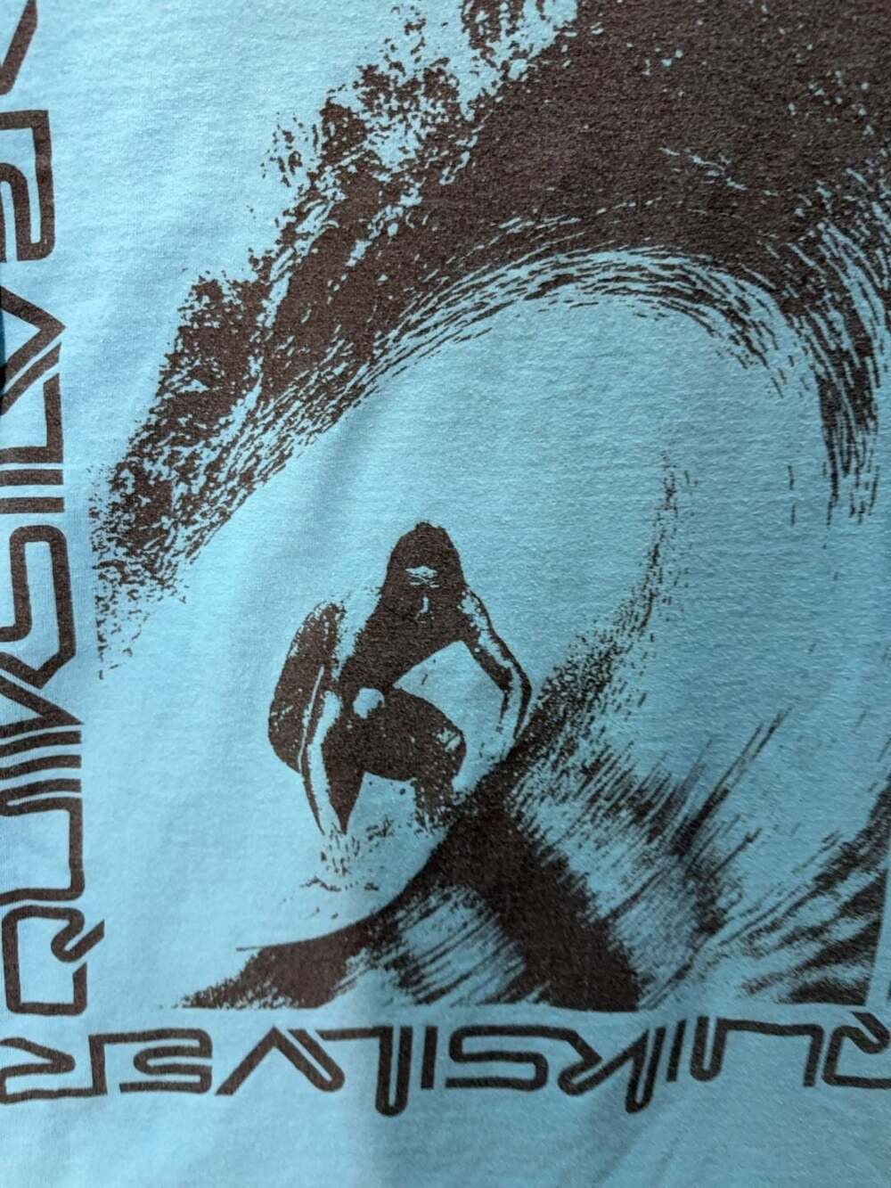 Quiksilver Vintage Surfer Graphic Long Sleeve T-Shirt Light Blue